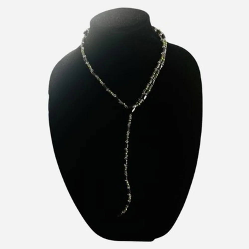 Magnetic Hematite Wrap Necklace Bracelet Green Crystal Beads New In Box